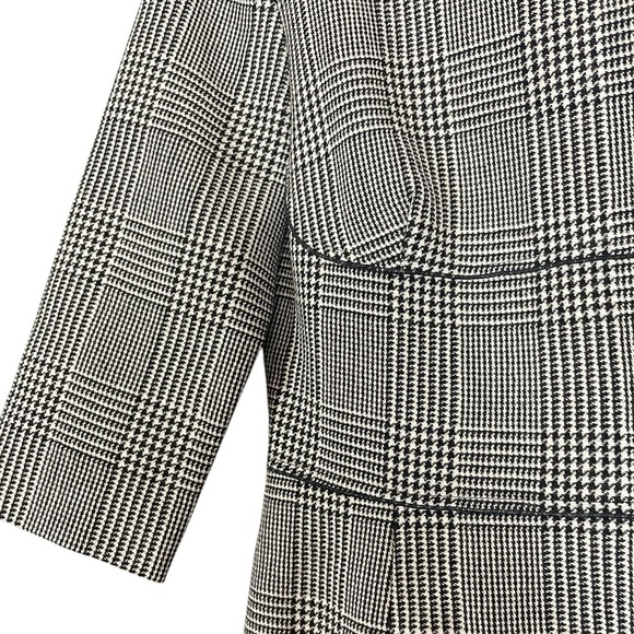 Stella McCartney Houndstooth Plaid Boat Neck Wool Blend Dress Black 40 US 4/6 - Picture 4 of 9